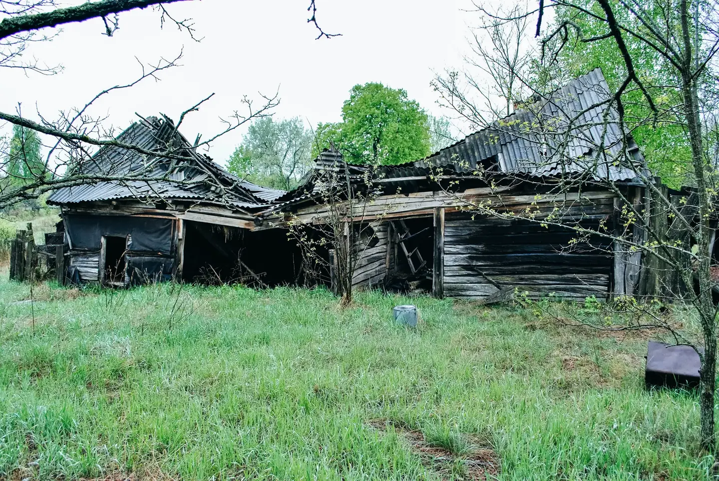 Collapsing farmstead, Chernobyl Exclusion Zone